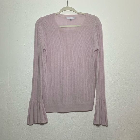 The Cashmere Project Pale Pink Ruffle Cuff Sweater - Picture 2 of 8